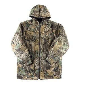 Vintage Ranger Jacket Men's Medium Camouflage Bomber Full-Zip Hooded‎ Outdoors